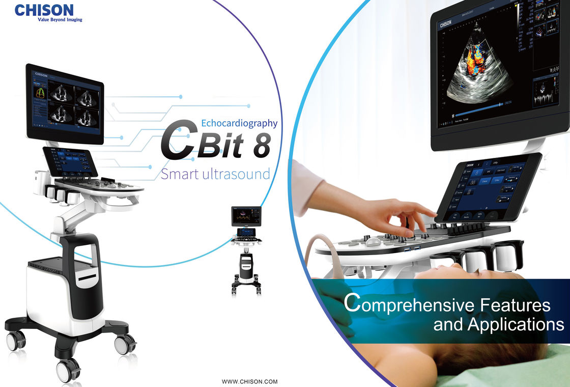 เครื่องอัลตร้าซาวด์สี Doppler รถเข็นความถี่สูง Chison CBit 8