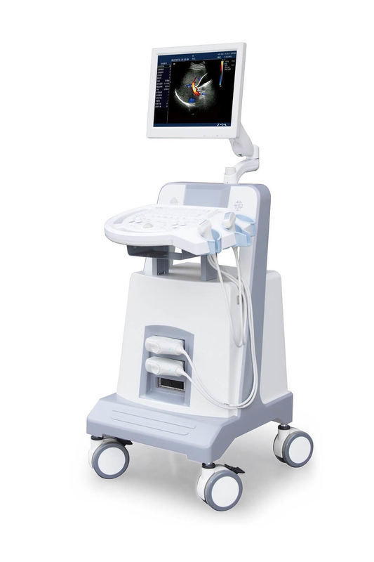รถเข็นระดับเริ่มต้น Color Doppler Ultrasound เครื่องมือวิเคราะห์อัลตราโซนิก 500GB
