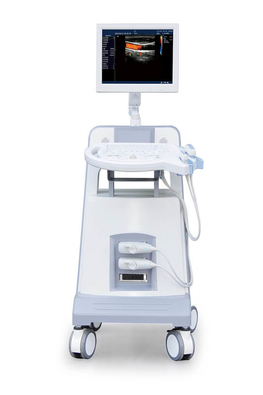 รถเข็นระดับเริ่มต้น Color Doppler Ultrasound เครื่องมือวิเคราะห์อัลตราโซนิก 500GB